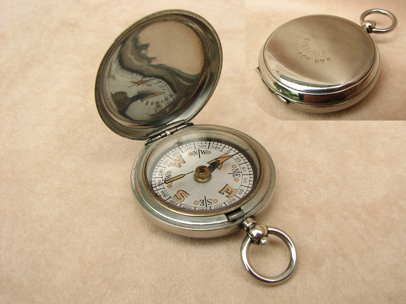 WW1 Military Souvenir compass owned by Major Lensh MBE Egyptian Expeditionary Force